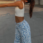 Ladies Printed Washed Women's Jeans Trousers