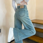 Women's Lace-trim Wide-leg Jeans