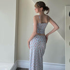 Floral Strap Tube Coat Skirt Suit