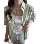Korean Style Women's Loose Casual Plus Size Shirt