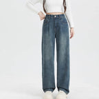 Straight High Waist Draped Casual Wide-leg Pants