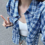 Fashionable Personalized Plaid Shirt For Women