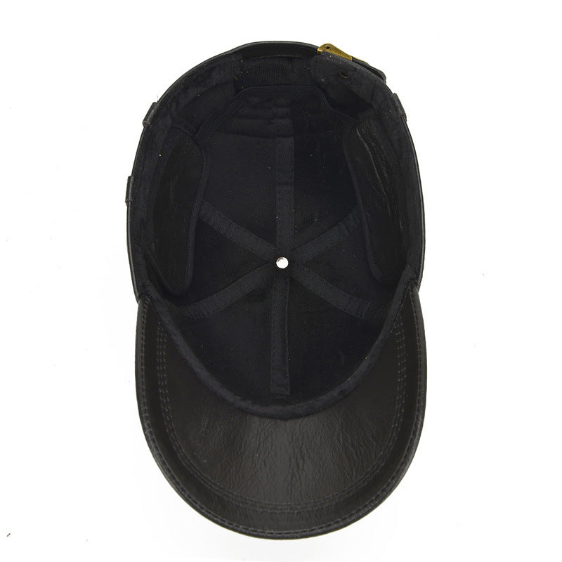 Outdoor Ear Protection Dome Winter Thickened Men Leather Hat
